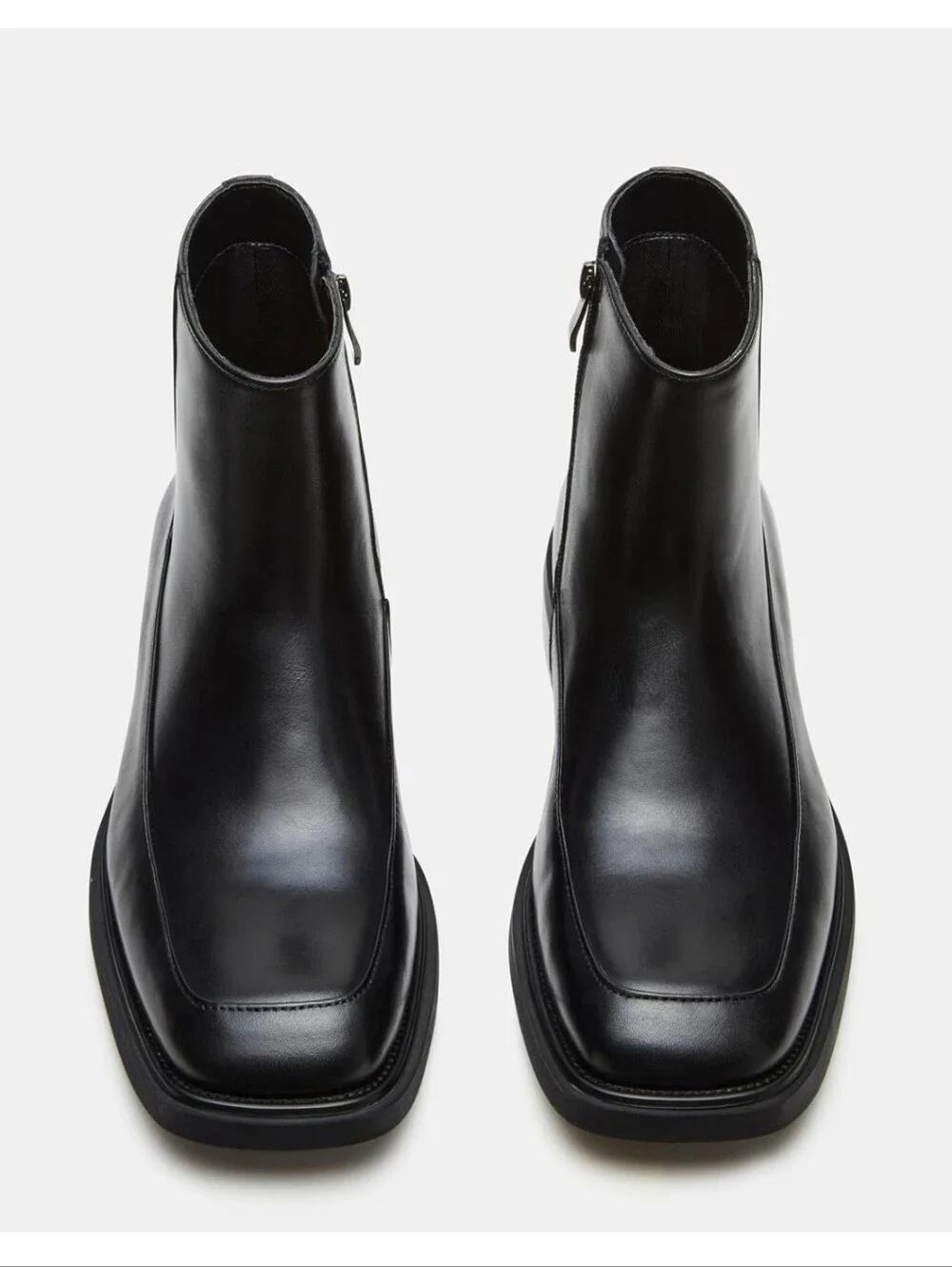HUCK BLACK LEATHER Boots - Steve Madden Size: 10
